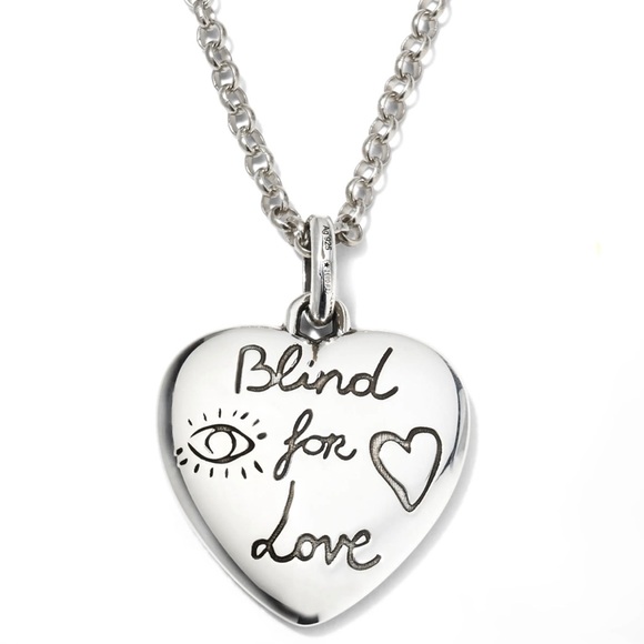 New Gucci Blind For Love Reversible Heart Necklace - Picture 2 of 10